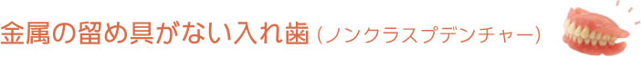 金属の留め具がない入れ歯（ノンクラスプデンチャー）